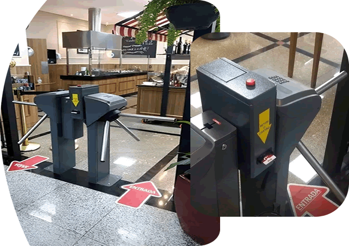 Totem de Autopagamento + Catraca Eletrônica